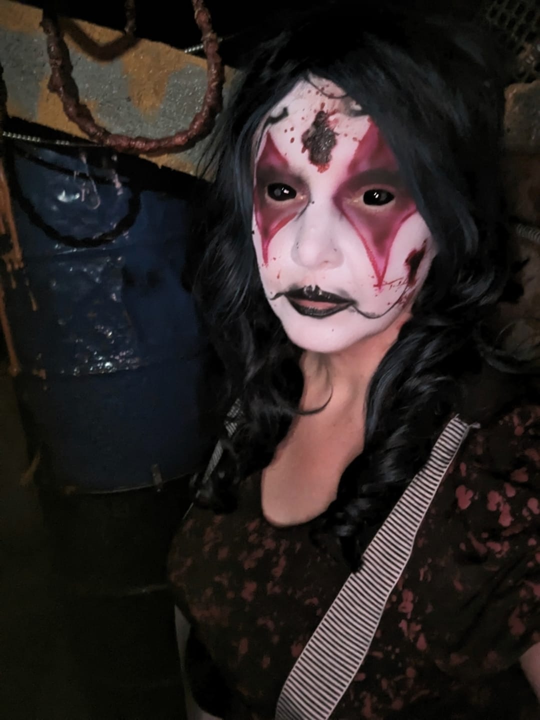 Customer photo review of Full Black Sclera Contacts
