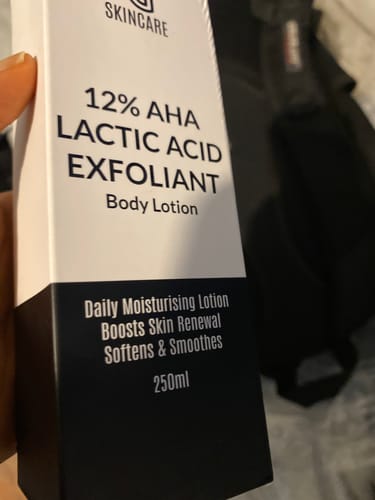 Customer photo review of 12% Lactic Acid AHA Body Exfoliant Lotion