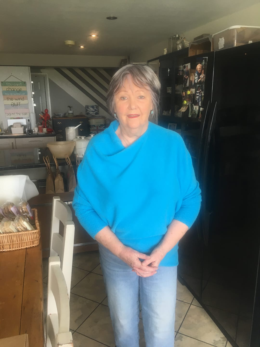 Customer photo review of Soft Knit Asymmetric Jumper - Dark Chocolate