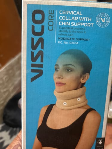 Customer photo review of Cervical Collar With Chin Support | Provides Moderate Support  & Stability to the Neck (Beige)