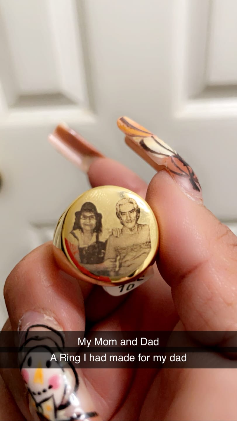 Customer photo review of Photo Ring in 18K Gold & Silver