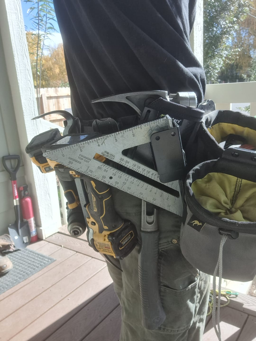 Customer photo review of Jolly Roger | Clip-on Hammer and Tool Holster