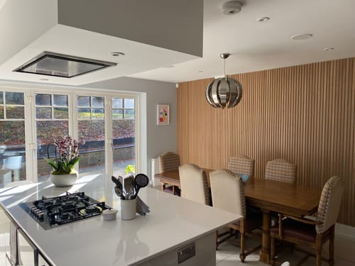 Customer photo review of SlatWall Acoustic Natural Oak