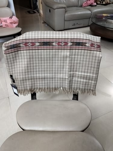Customer photo review of Pashtush Mens Woven Aztec Design Stole In Extra Fine Wool - beige