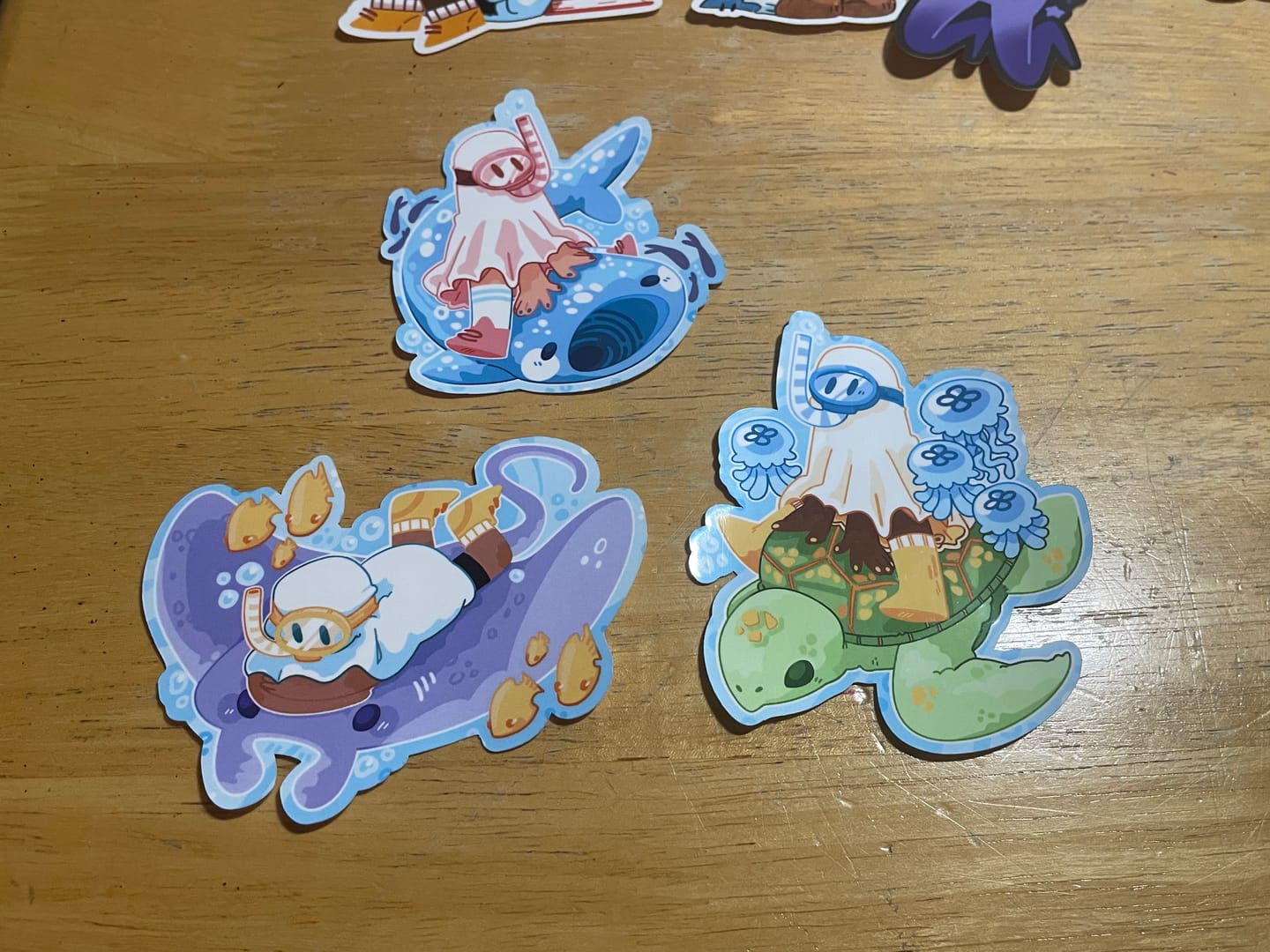 Customer photo review of Cute Scuba Diving Ghost Stickers
