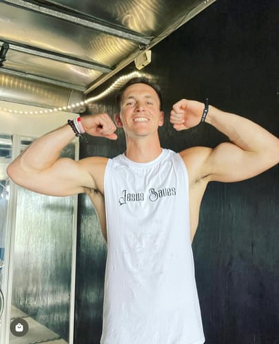 Customer photo review of Jesus Saves Cut Off - White