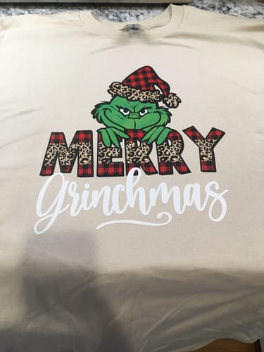 Customer photo review of Merry Grinchmas DTF Transfer