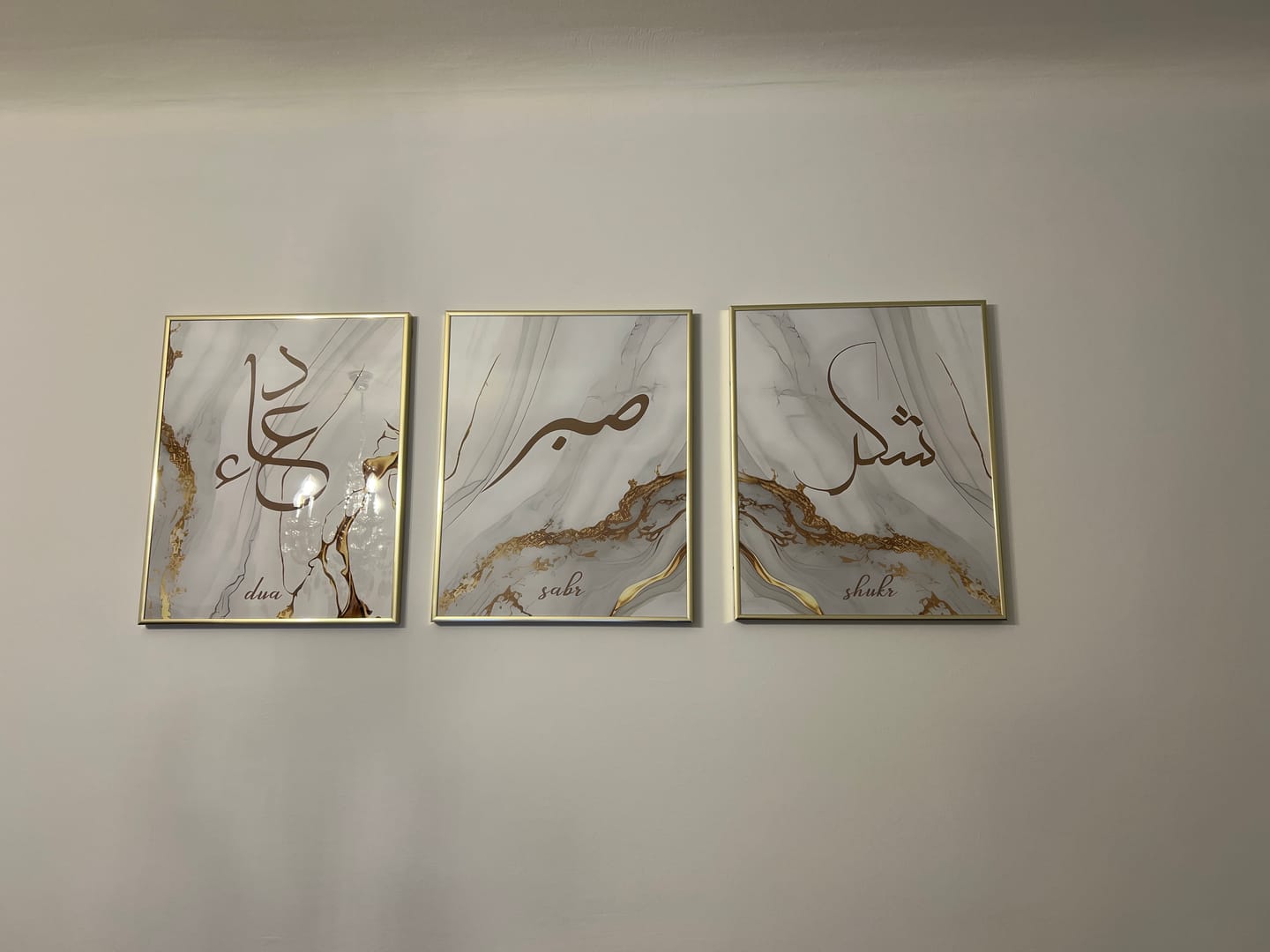 Customer photo review of Shukr, Dua, Sabr - Grey Golden Marble