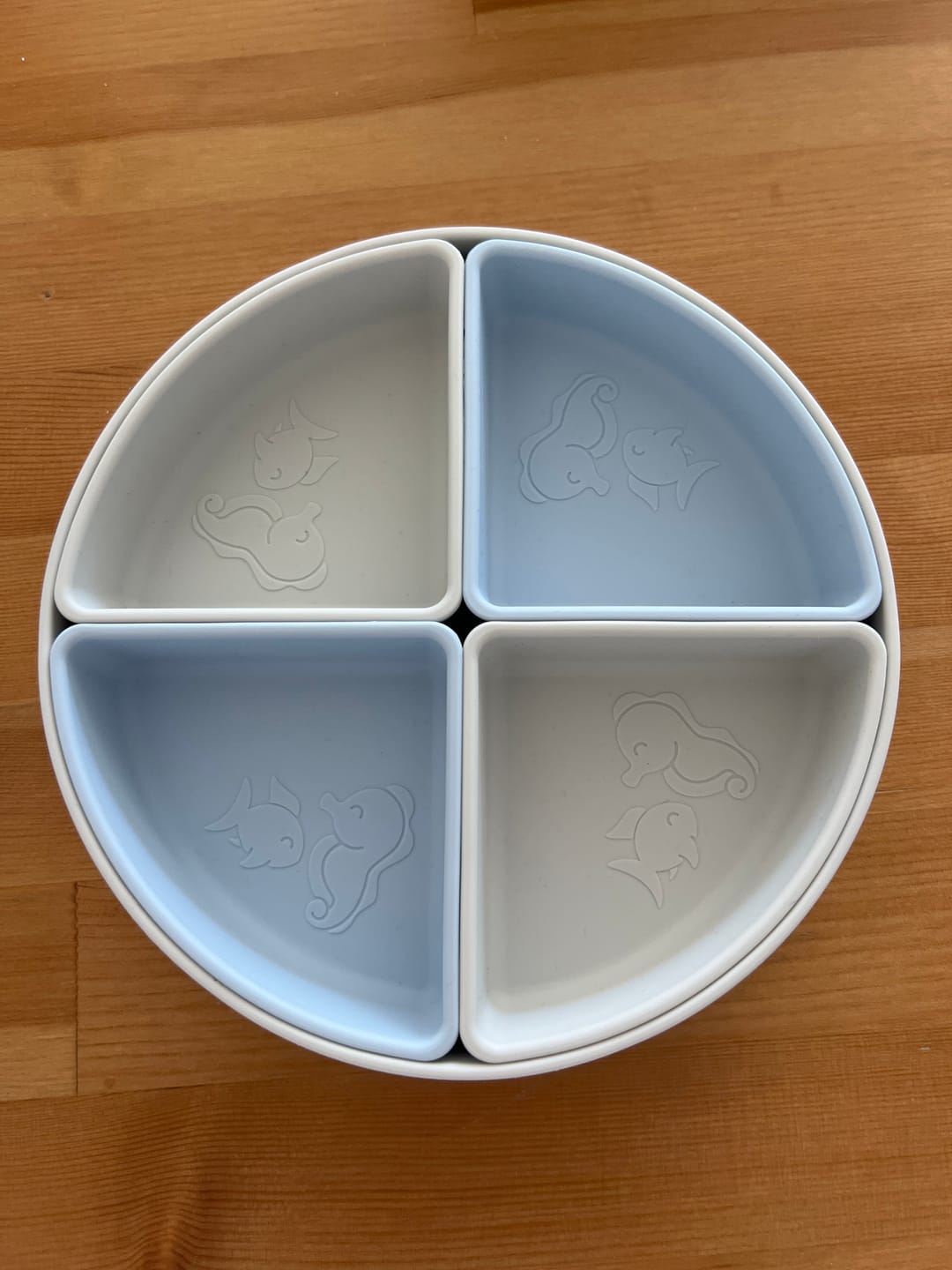 Customer photo review of Multi-use Silicone Divider Plate - Misty Sky