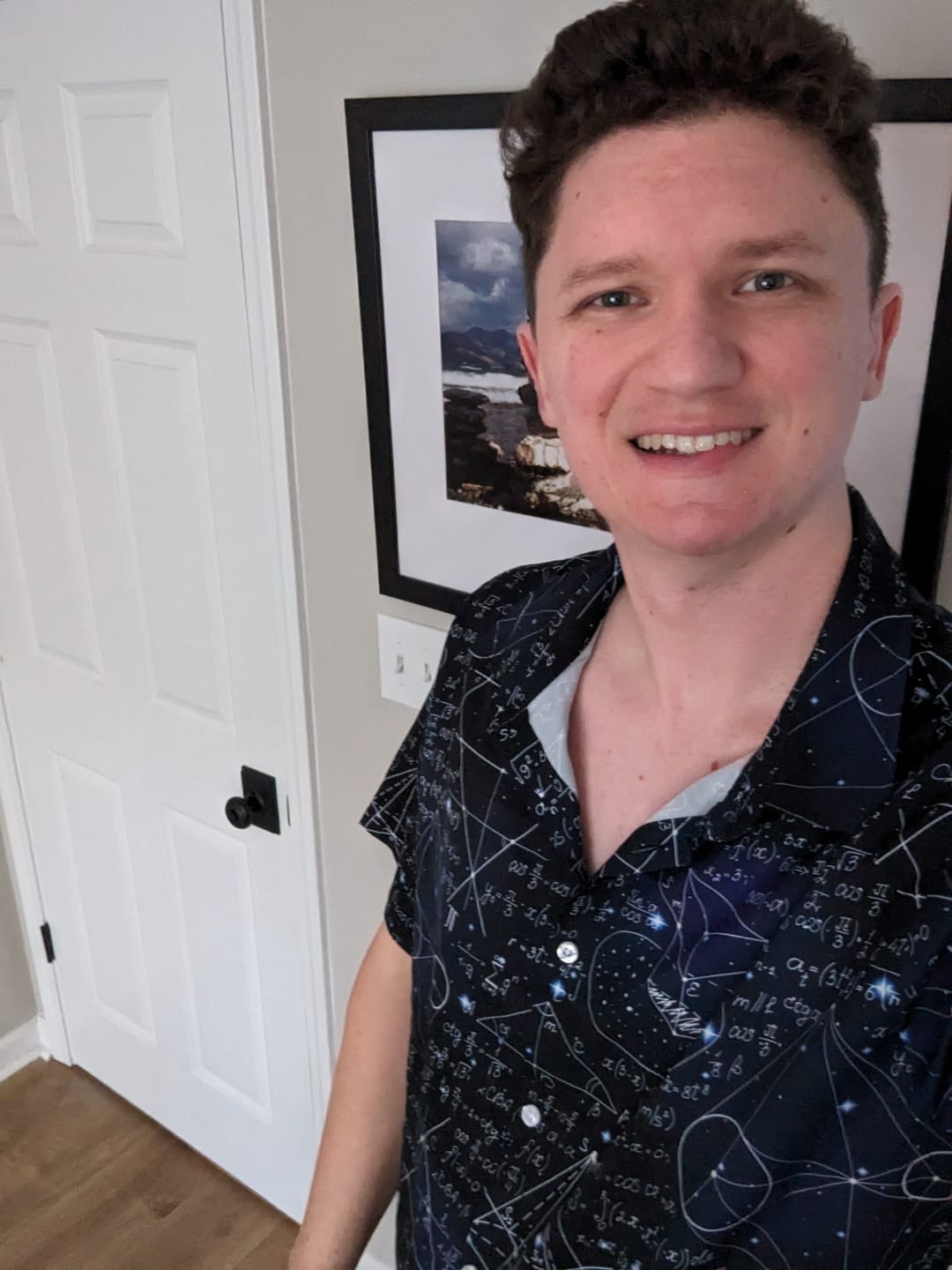 Customer photo review of Math And Physics Space Button Up Shirt