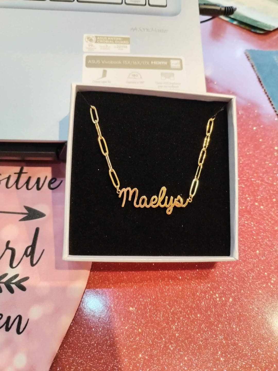 Customer photo review of Collier Prénom Chaîne Maillon