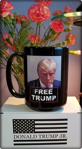 Customer photo review of Free Trump 15oz Coffee Mug