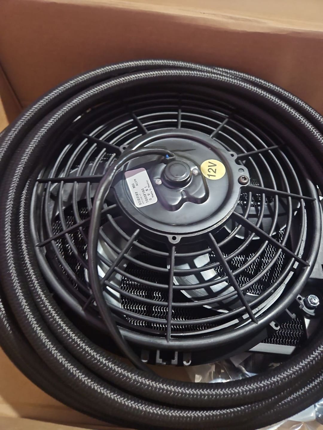 Customer photo review of GM TH350, TH400, 700R4, 4L60E DERALE Trans Cooler Kit w/Fan & Fragola Lines/Fittings