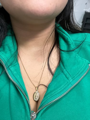Customer photo review of Faith Necklace - Gold Plated