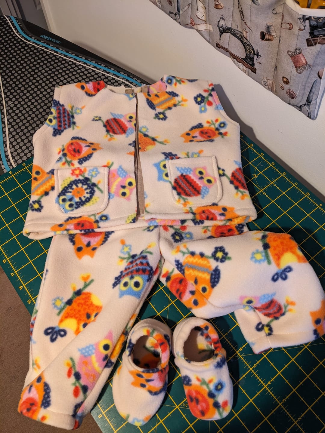 Customer photo review of Multicoloured Owls Anti Pill Polar Fleece Fabric