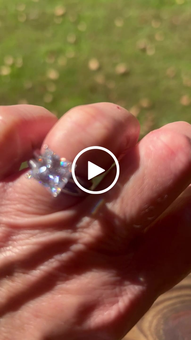 Customer video review of Classic Solitaire Princess Cut sona diamond sterling silver ring