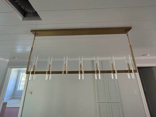 Customer photo review of JC Rave Luxury Glass Tube Linear Chandelier 59"