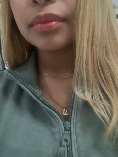 Customer photo review of vintage script initial necklace 1.0