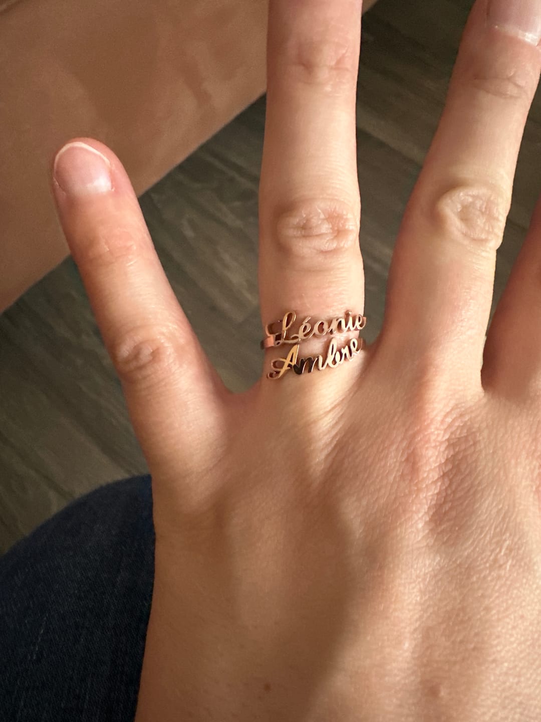 Customer photo review of Bague Deux Prénoms Personnalisable