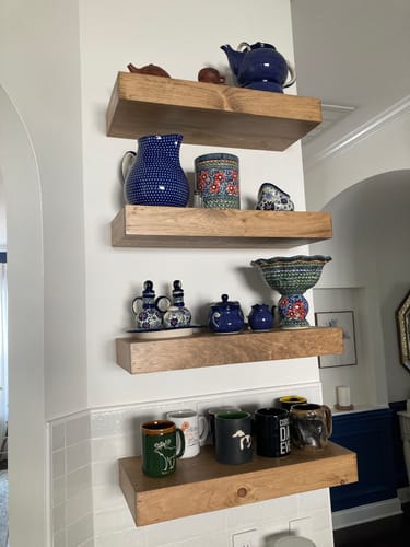 Customer photo review of Modern 3" Thick Floating Shelves
