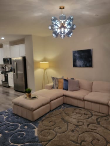 Customer photo review of Modern 18-Light Hand Blown Glass Cluster Chandelier