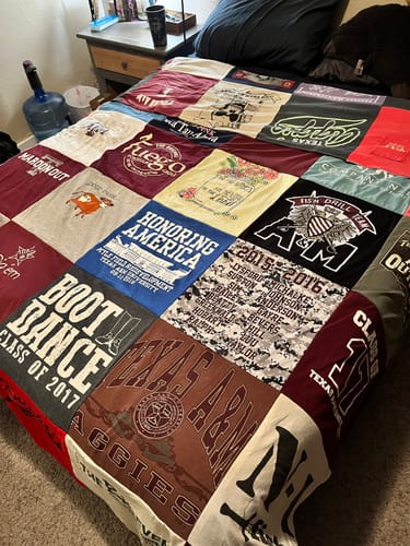 T-shirt quilt featuring texas a&m aggies by Mary from TX