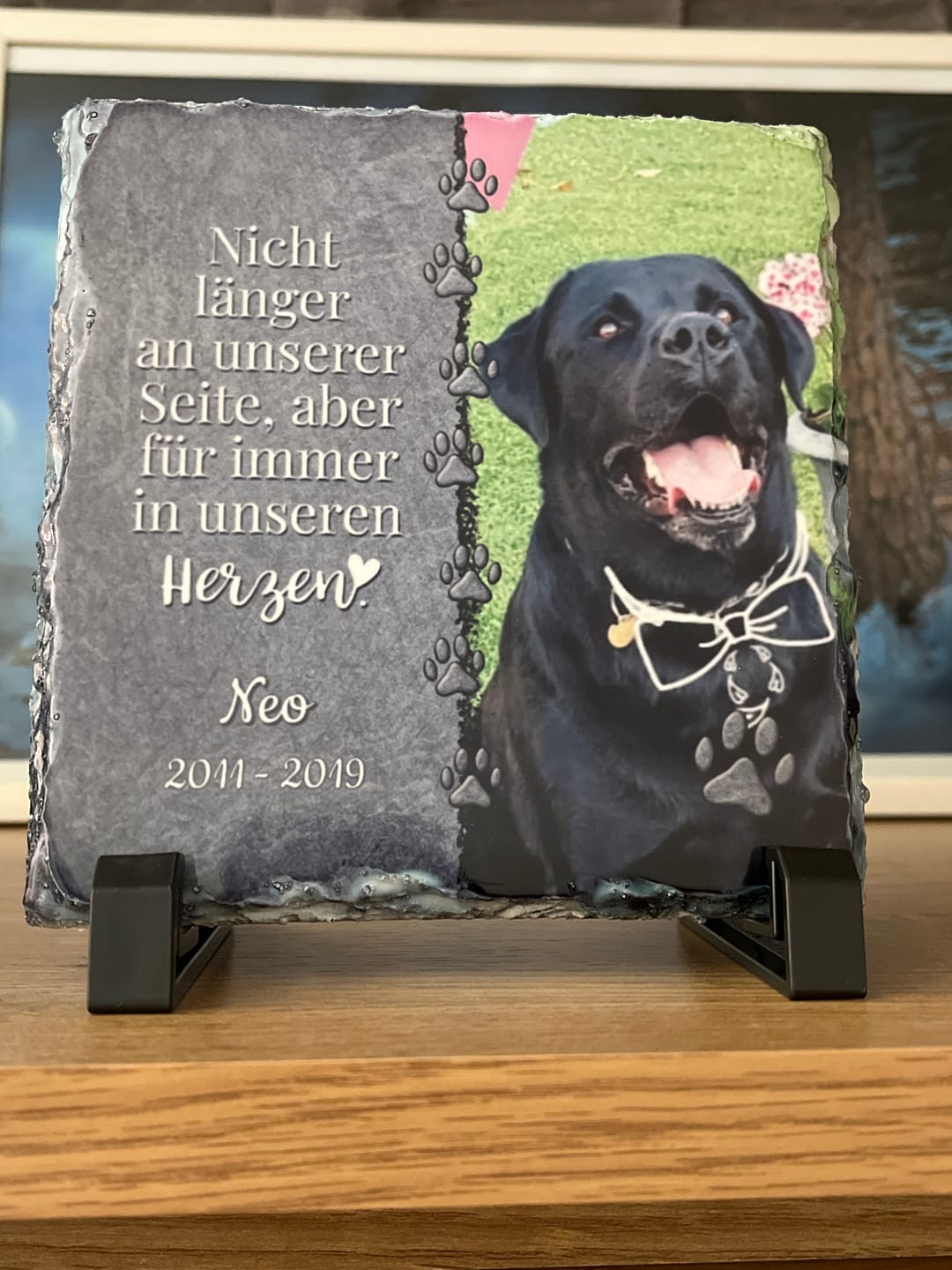 Customer photo review of Für immer im Herzen - Individuelle Schieferplatte
