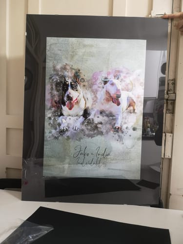 Customer photo review of Foto de tu mascota en estilo acuarela | Regalo para cachorros, perros y gatos