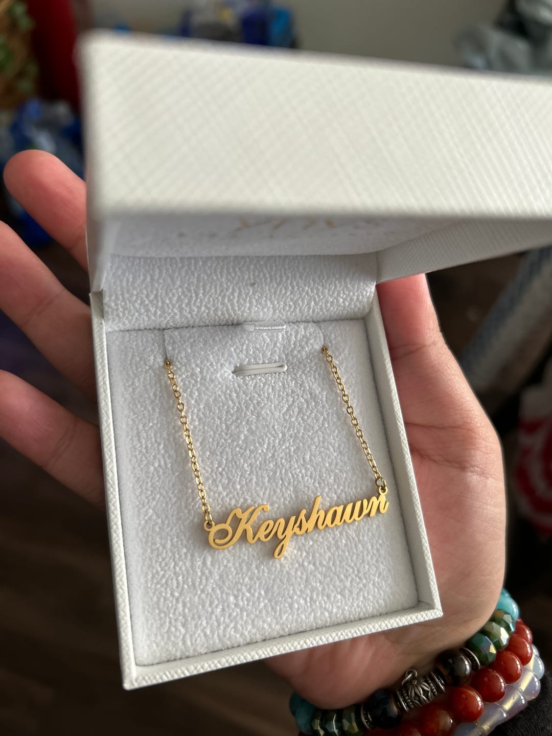 Customer photo review of LUX Name Necklace