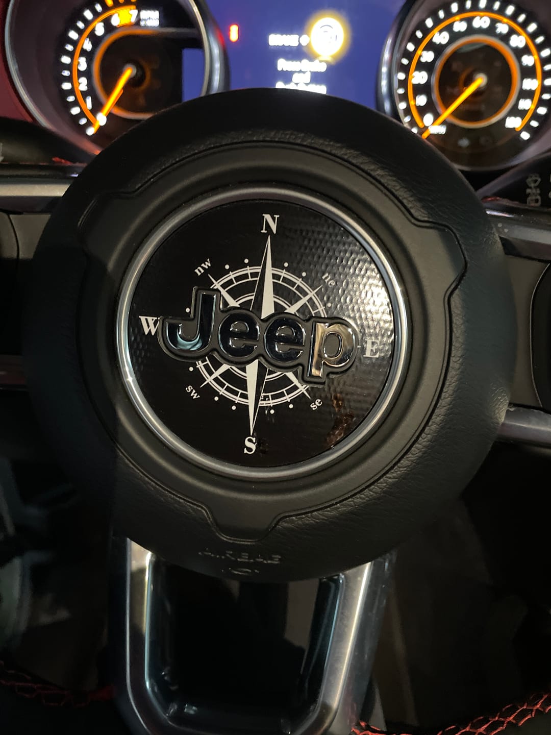 Customer photo review of Compass Steering Wheel Decal for Jeep