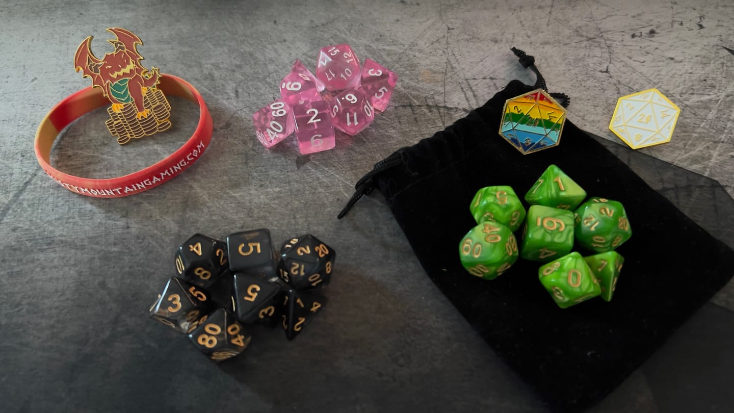 Customer photo review of $25 Mystery Dice Bag Bundle