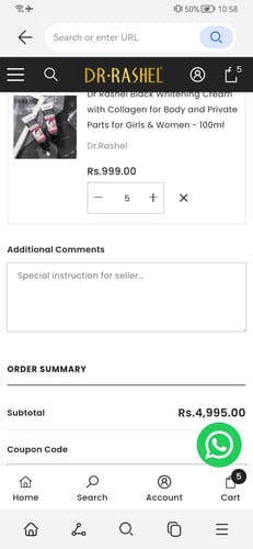 Customer photo review of Dr Rashel Black Whitening Cream with Collagen for Body and Private Parts for Girls & Women - 100ml