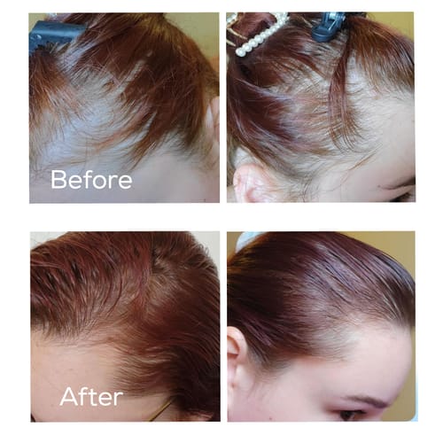 Customer photo review of Growth & Shine Hair Oil