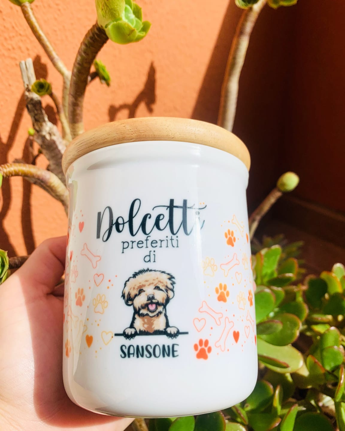 Customer photo review of Bocconcini preferiti - Porta bocconcini personalizzato