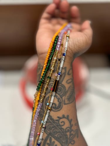 Customer photo review of *New In* Harmony Luxury African Waist Bead- Select 5 for 50% Off at checkout 🔥