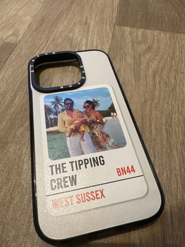 Customer photo review of Street Sign Family Photo Upload iPhone Case