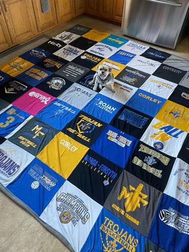 T-shirt quilt featuring forsyth trojans basketball by Dena from IL