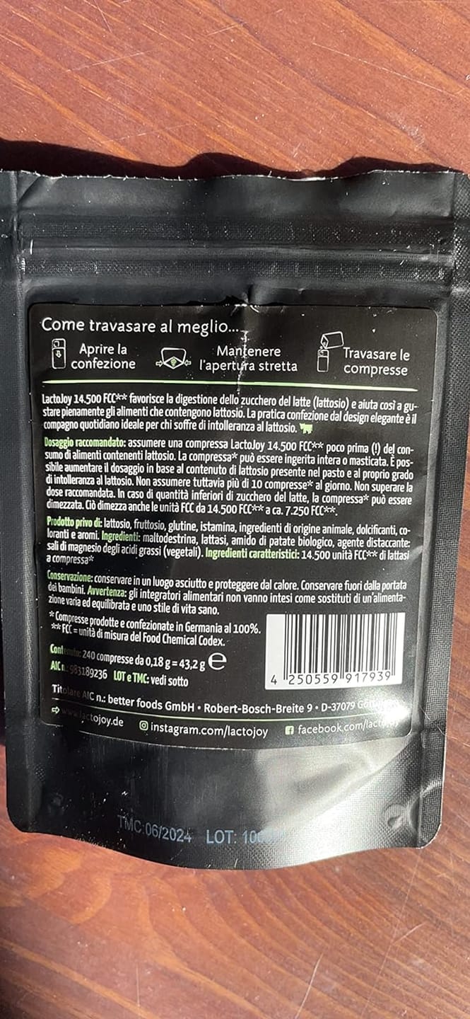 Customer photo review of LactoJoy Laktase Tabletten - 14.500 FCC - 240 Nachfüllpackung