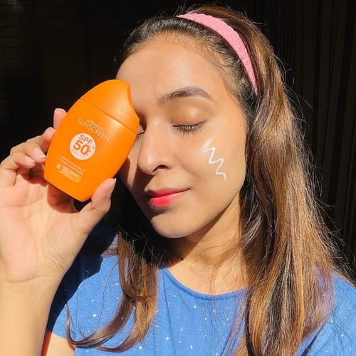 Customer photo review of SunScreen Non-Greasy SPF 50 +++