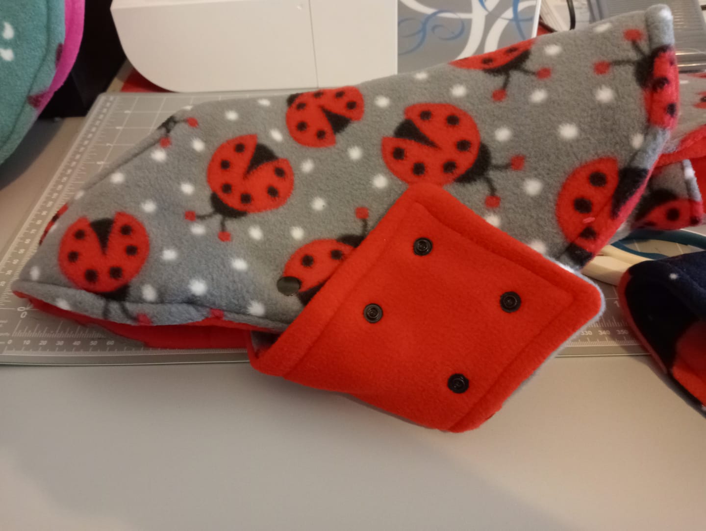 Customer photo review of Pink Checkered Anti Pill Polar Fleece Fabric