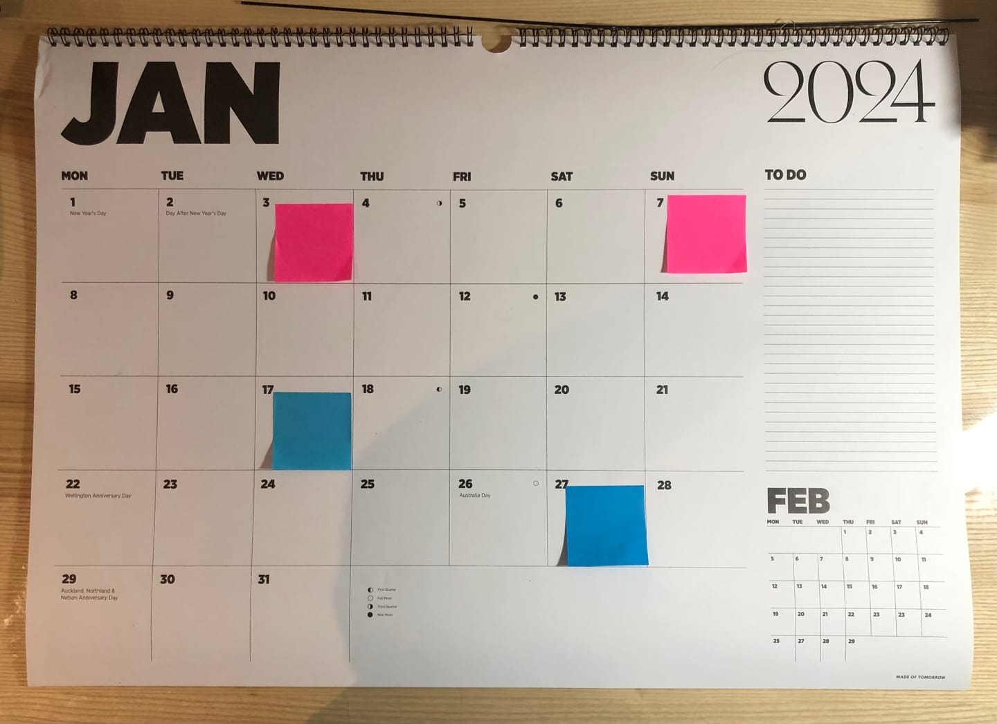 Customer photo review of 2025 Monthly Wall Planner