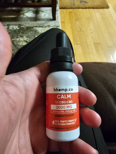 Customer photo review of HH CBG+CBD Tincture - CALM (Orange Flavor)