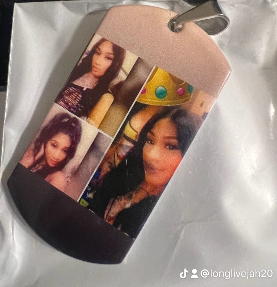 Customer photo review of Custom Military Style Colorful Photo Necklace