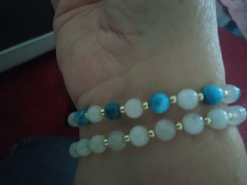 Customer photo review of Bracelet Amincissant en Améthyste et Pierre de Lune | Or fin