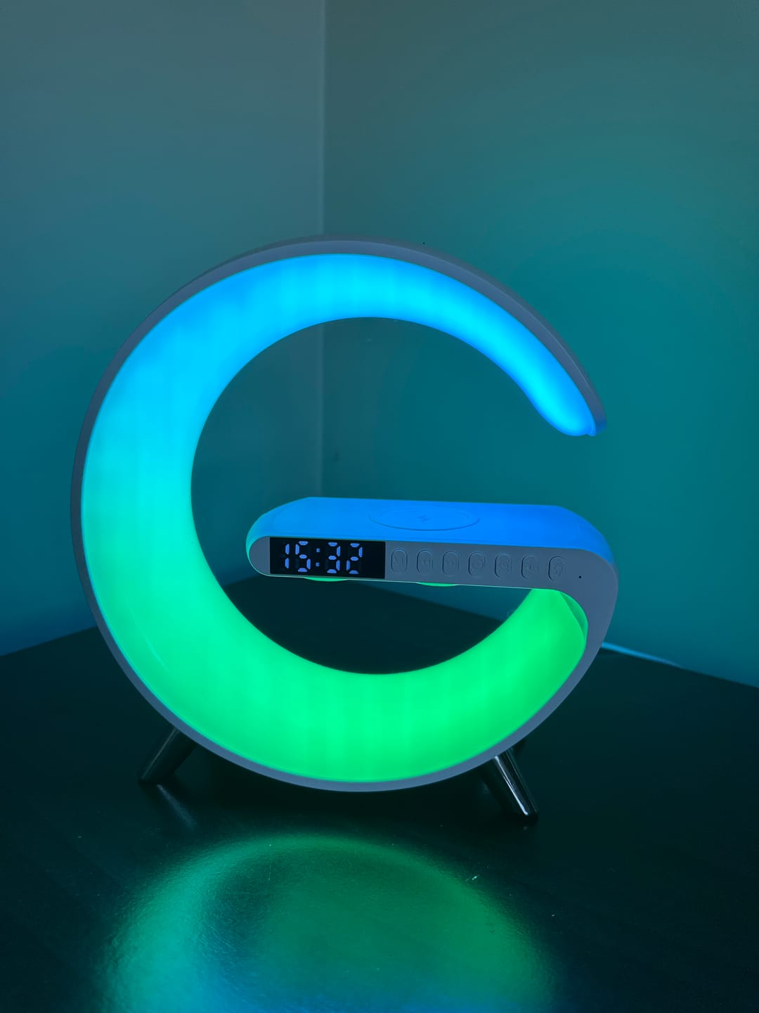 Customer photo review of LitLamp™ 4-in-1 Alarm Clock, Mood Light, Speaker & Wireless Charger