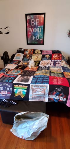 T-shirt quilt with music, country music themes by Tanika from ME