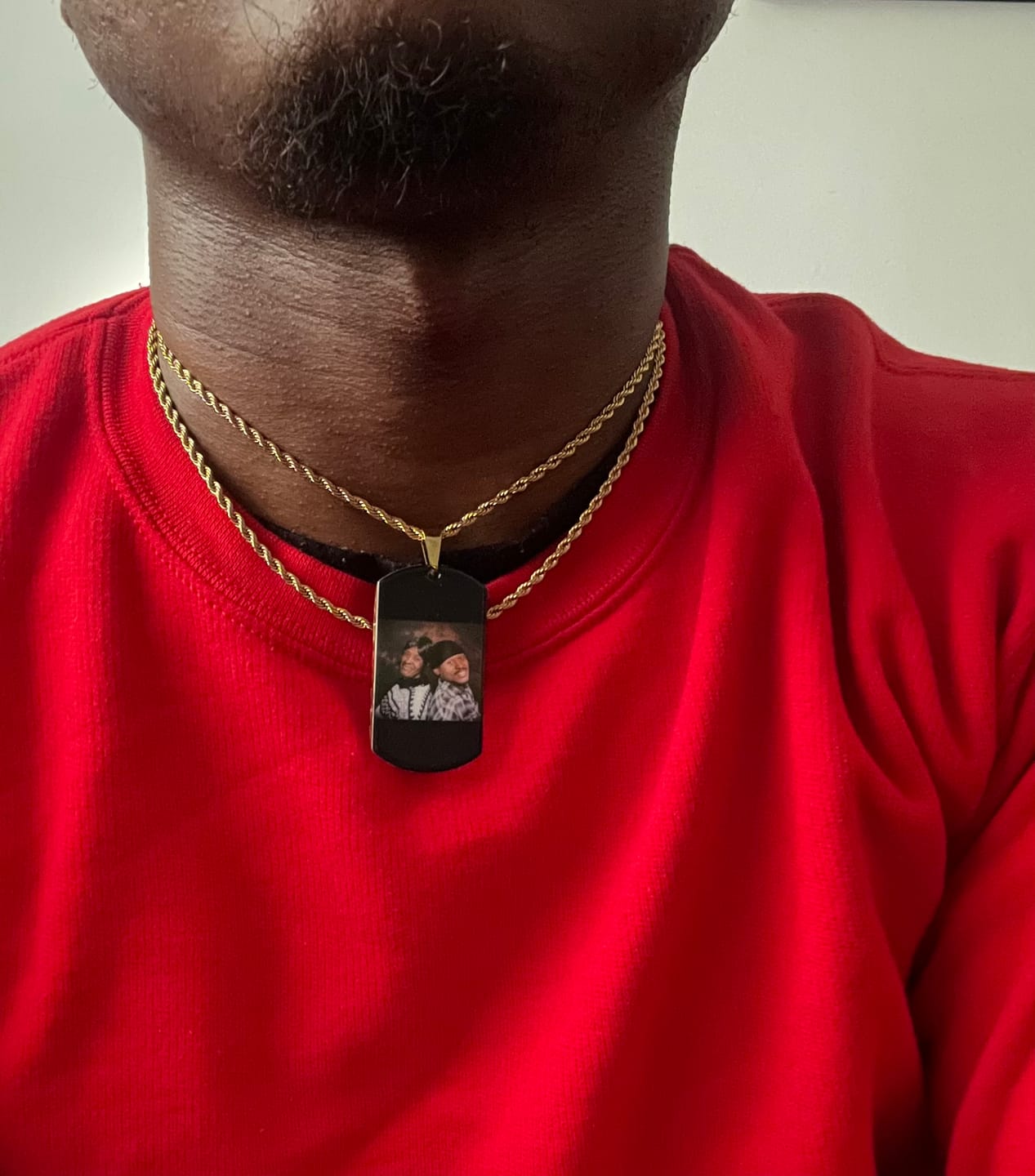 Customer photo review of Custom Military Style Colorful Photo Necklace