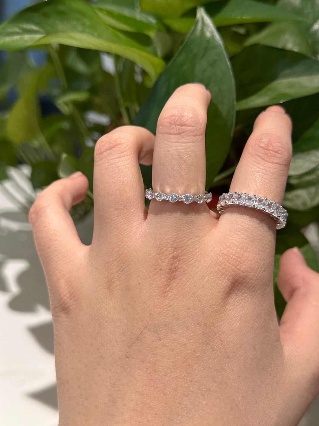 Customer photo review of Louily Lovely Round Cut Women's Wedding Band In Sterling Silver