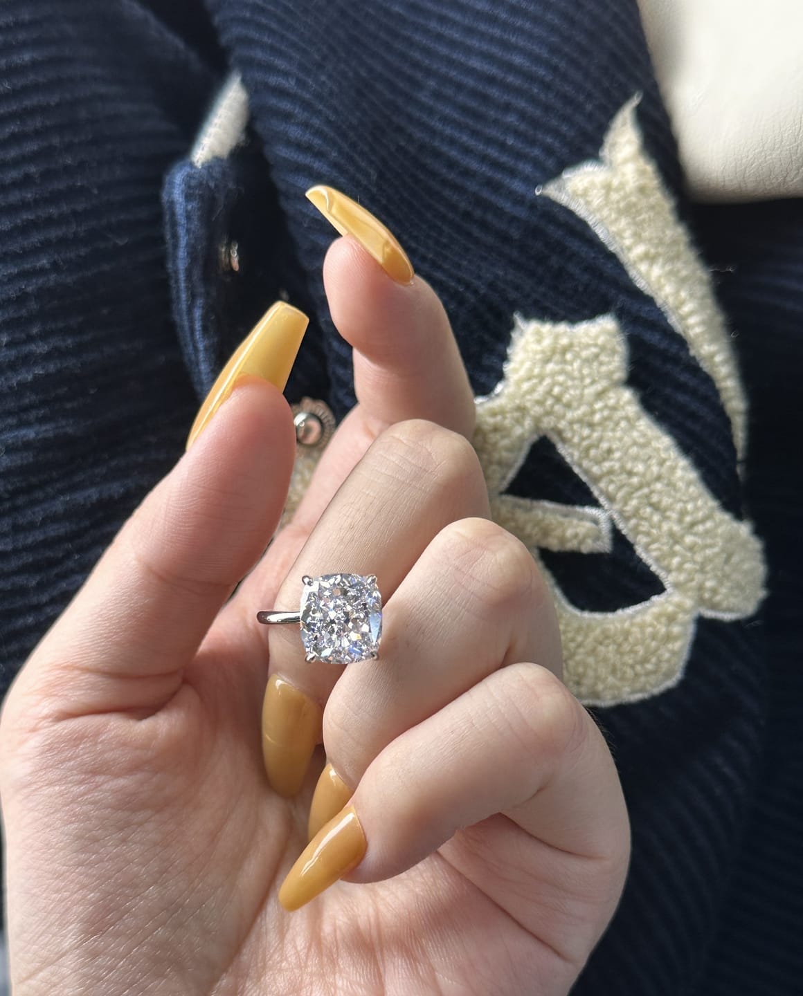 Customer photo review of S925 3.0Ct~6.0 Ct Cushion Cut Engagement Ring In Sterling Silver For Everyday Wear Travel Ring