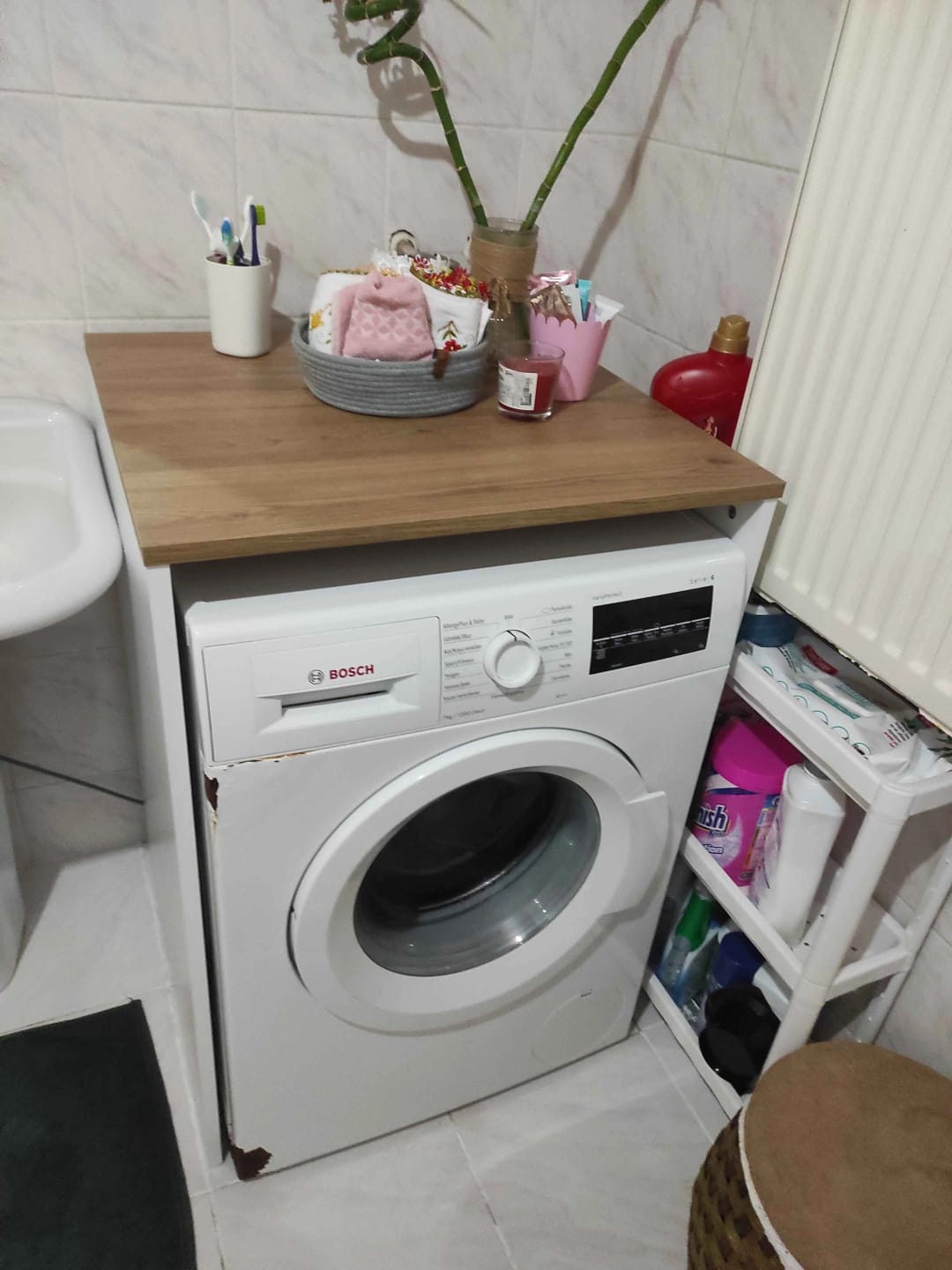 Customer photo review of Rani KD103 Çamaşır - Kurutma Makinesi Dolabı Kapaksız Beyaz - Sepet Ceviz